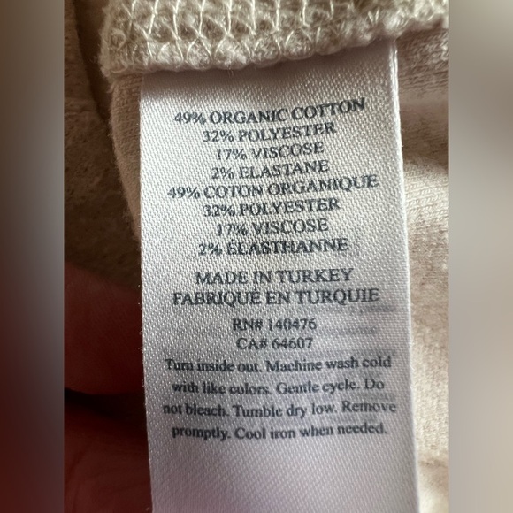 Faherty khaki white baseball-style colorblock sweatshirt outside fleece sz XL - Picture 5 of 9